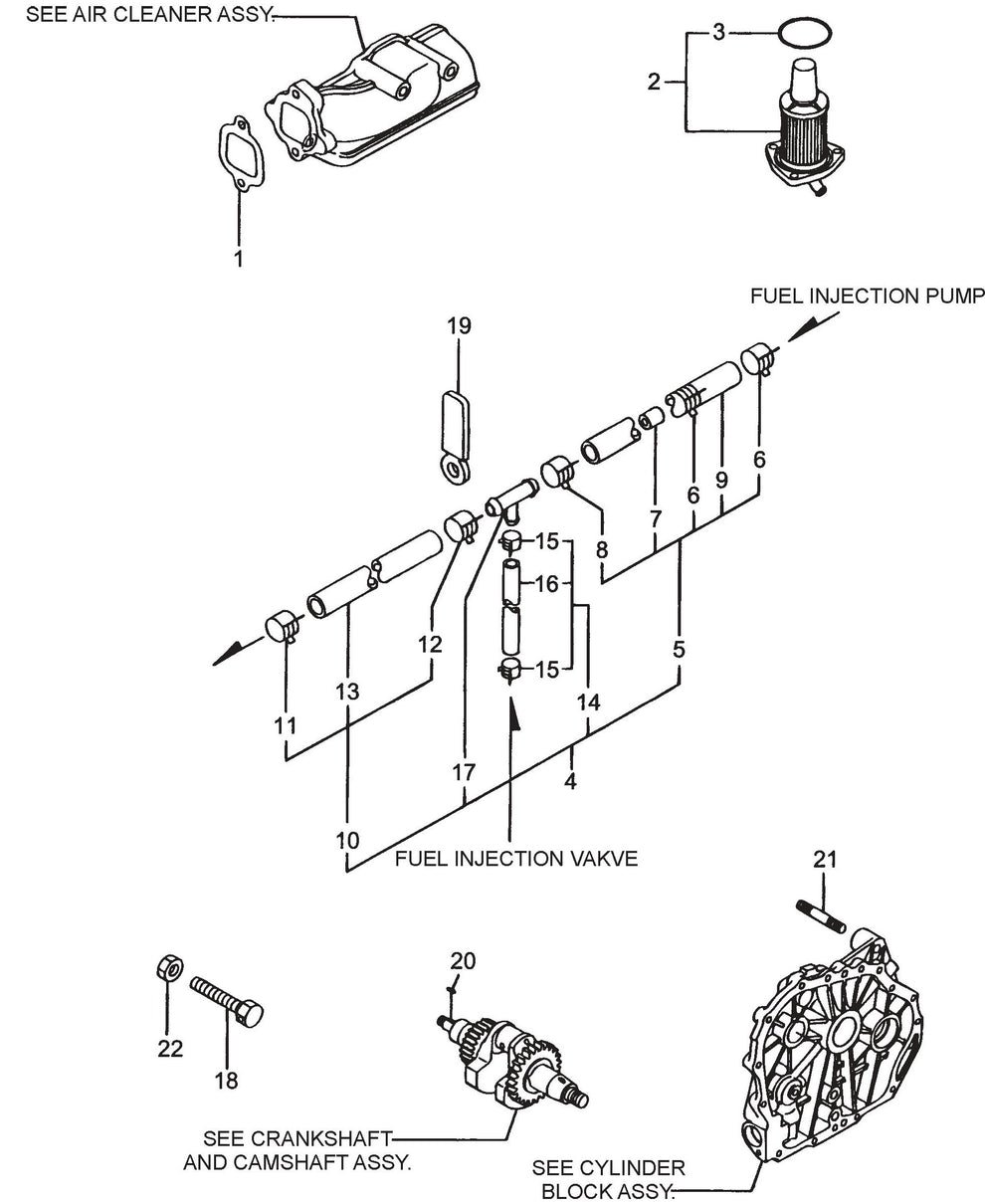 MT76D2 Yanmarl-48V6 Engine Accessories Assembly Parts