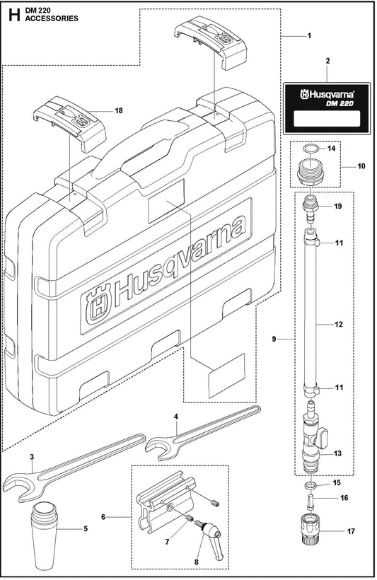 Accessories Parts For Core Drill Motors DM 220 By Husqvarna