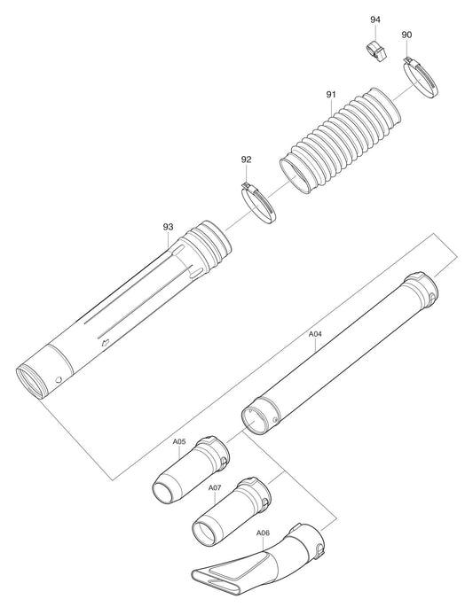 EB7660TH Tube Assembly Parts