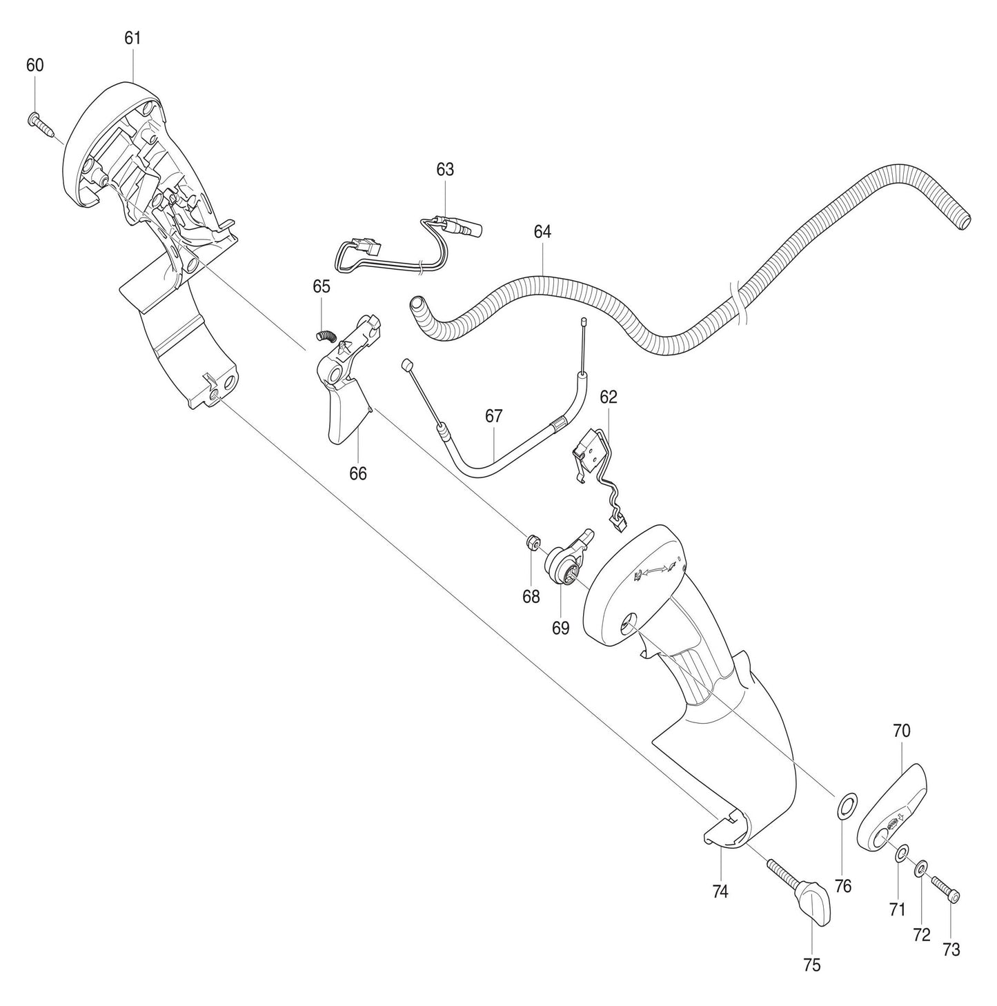 EB7660TH Throttle Handle Assembly Parts