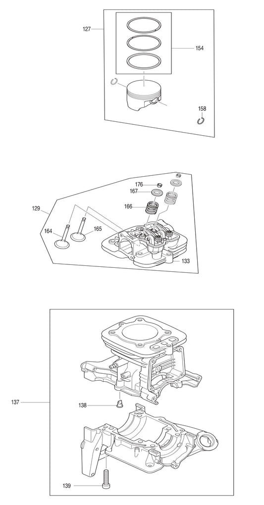 EB7660TH Piston, Cylinder Assembly Parts