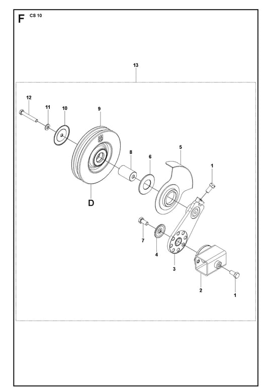 Adjustable Guide Wheel Parts For CS 10 Wire Saw By Husqvarna