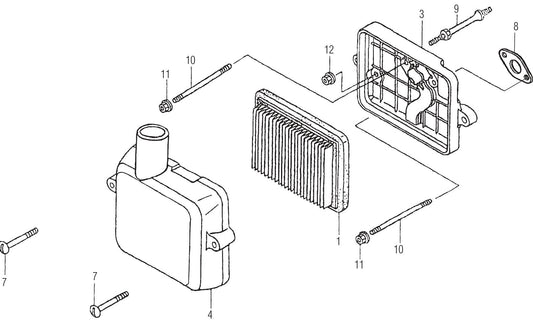 MT65HA Honda GX100KRBM Engine Air Cleaner  Assembly Parts