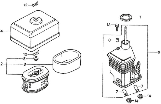 HONDA GX120K1PX2/GX120U1PX2 Engine Air Clear Assembly Parts For MQ QP204H By Multiquip