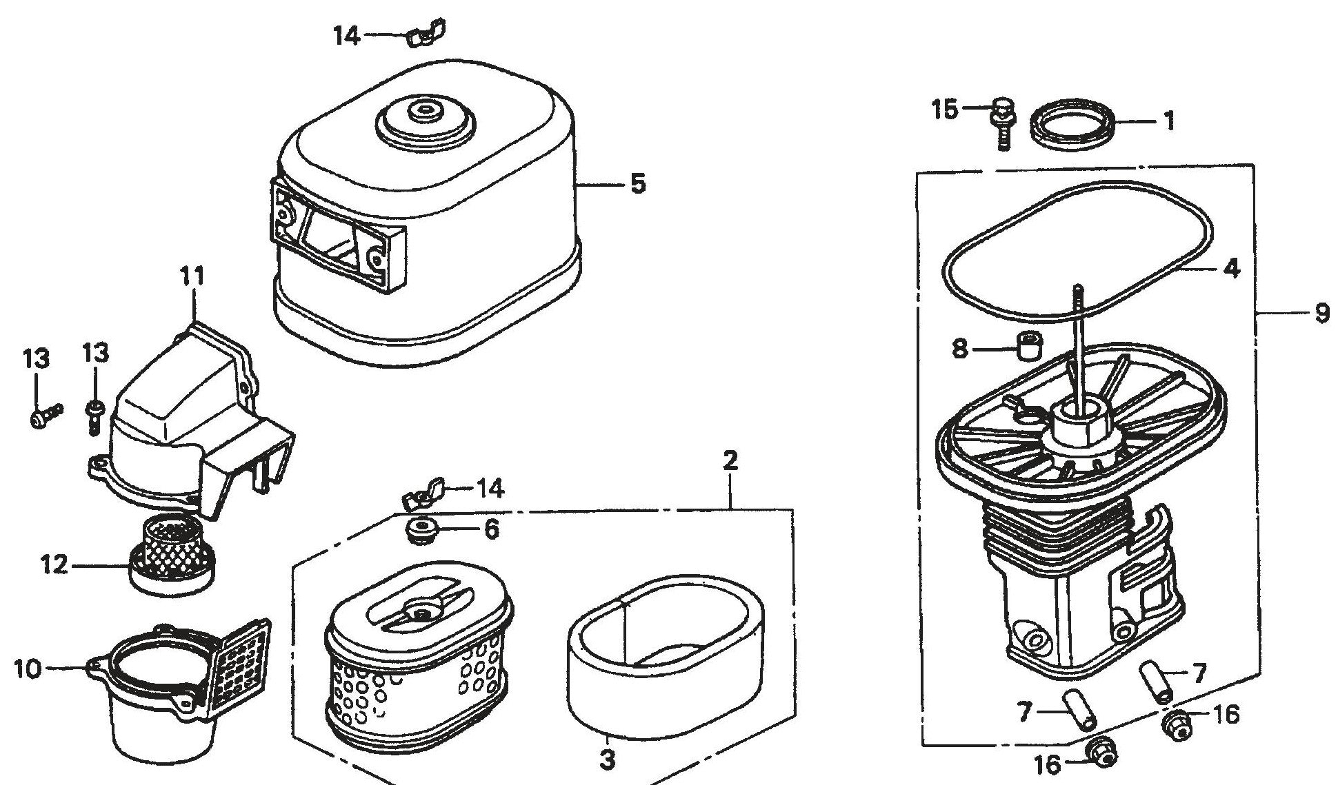 HONDA GX390K1QWT2/GX390U1QWT2 Engine Air Cleaner Assembly Parts For SP1 Street Pro 1 Series By Multiquip