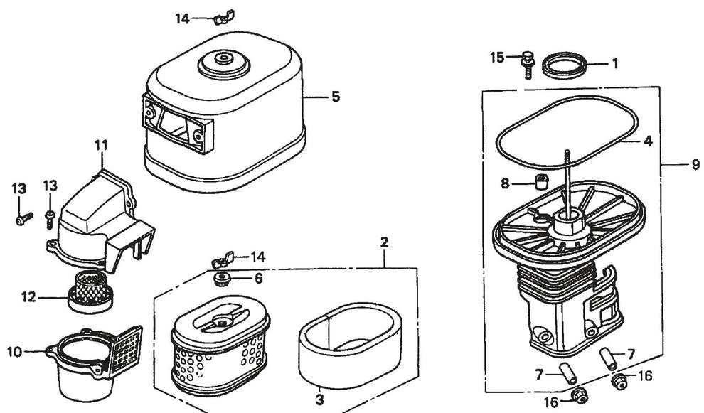 HONDA GX390K1QWT2/GX390U1QWT2 Engine Air Cleaner Assembly Parts For SP1 Street Pro 1 Series By Multiquip