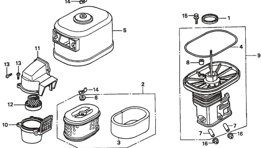 Honda GX390K1QWT2 Engine Air Cleaner Assembly Parts For SP2 13H20A SP2 S20H20A  By Multiquip
