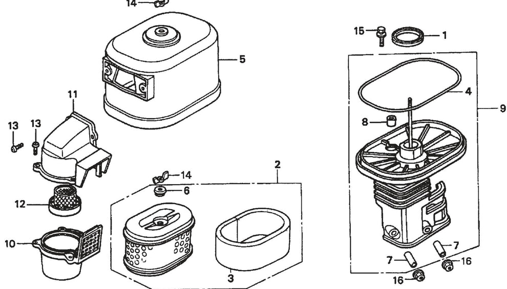 Honda GX390K1QWT2 Engine Air Cleaner Assembly Parts For SP2 13H20A SP2 S20H20A  By Multiquip