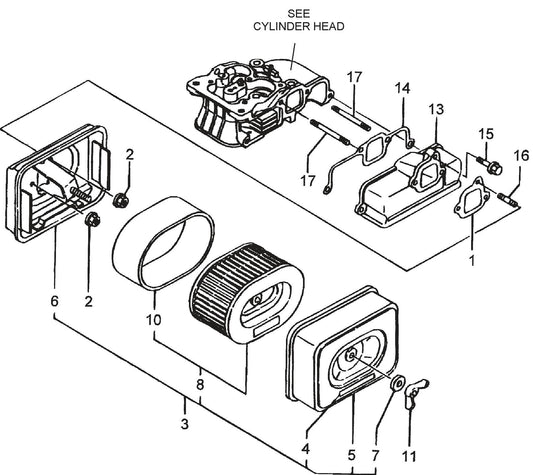 MVH150D2 YANMAR L48V6 Air Cleaner Assembly Parts