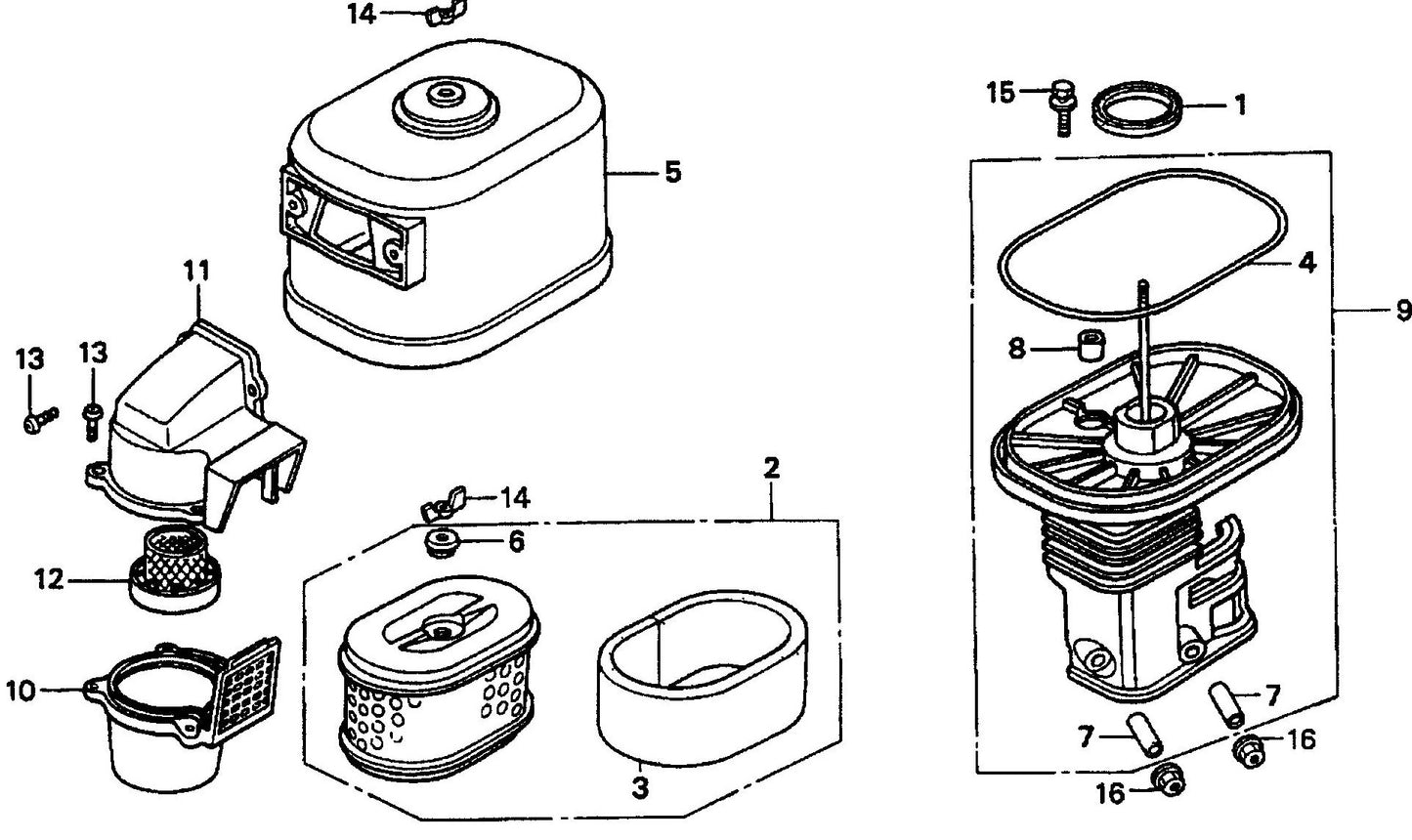 SP118 HONDA GX390U1QWT2  Air Cleaner Assembly Parts