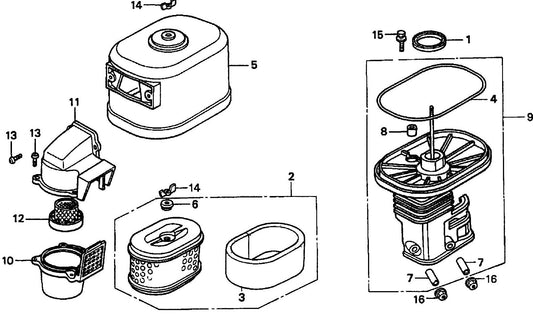SP118 HONDA GX390U1QWT2  Air Cleaner Assembly Parts