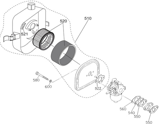MT62HS Robin EC-08HS Engine Air Cleaner Assembly Parts