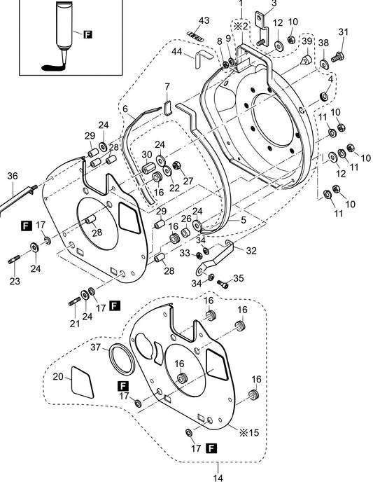 MVH408DZ HATZ 1B50 Engine Air Ducting B Assembly Parts