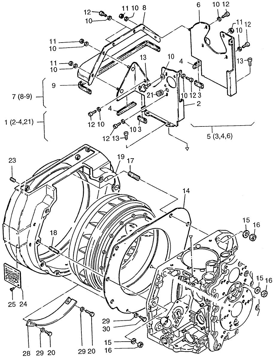 Air Ducting HATZ 1D81Z Engine Assembly Parts For MDRD Walk Behind Rollers By MUltiquip