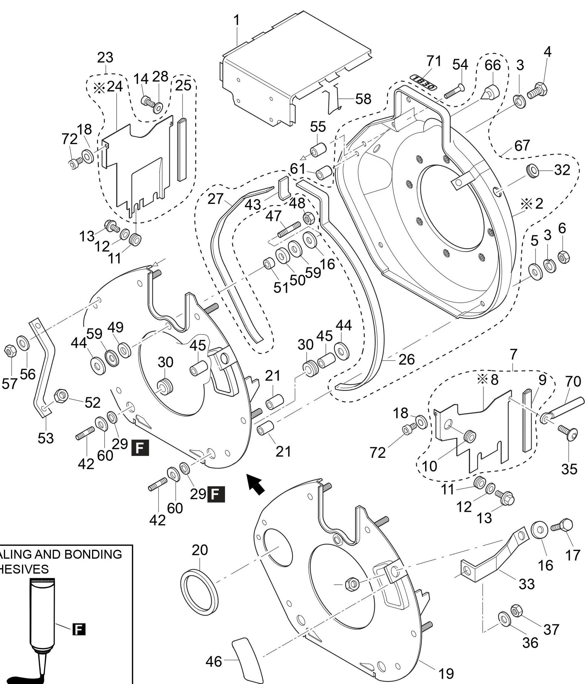 MVH308DZ HATZ 1B30 Engine Air Ducting Assembly Parts