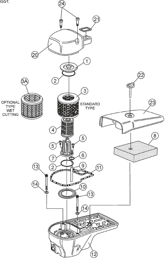 HS62A Air Filter Assembly Parts