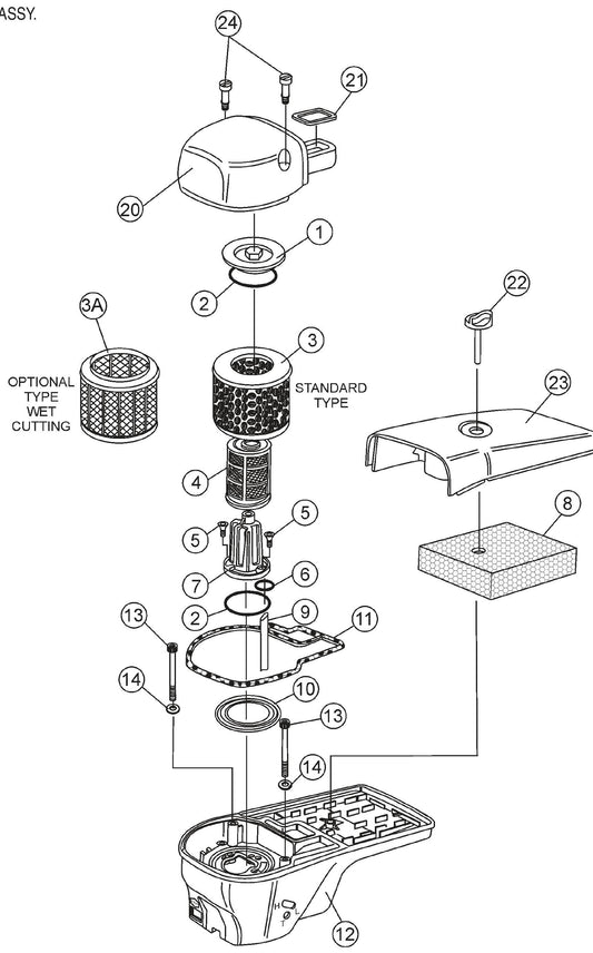 HS81A Air Filter Assembly Parts