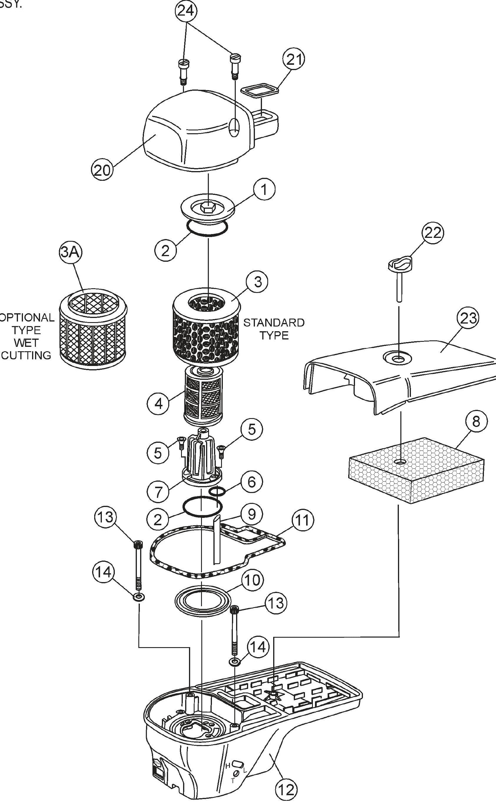 SHS81A Air Filter Assembly Parts
