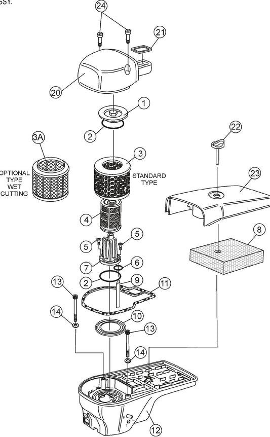 SHS81A Air Filter Assembly Parts