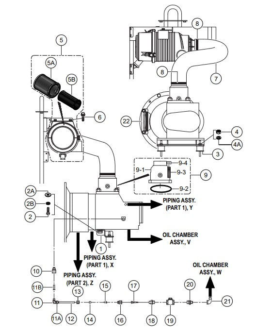 AIR END 2 Assembly Parts-DIS100SSK4F KUBOTA D1005-E4B DIESEL ENGINE