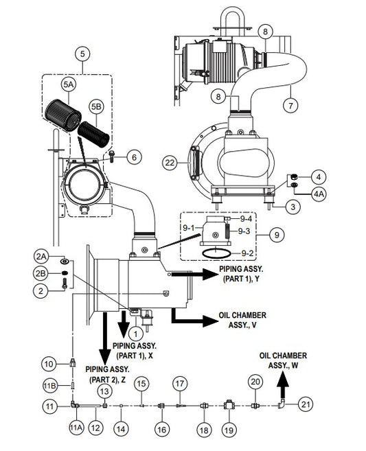 AIR END 2 Assembly Parts-DIS100SSK4F KUBOTA D1005-E4B DIESEL ENGINE