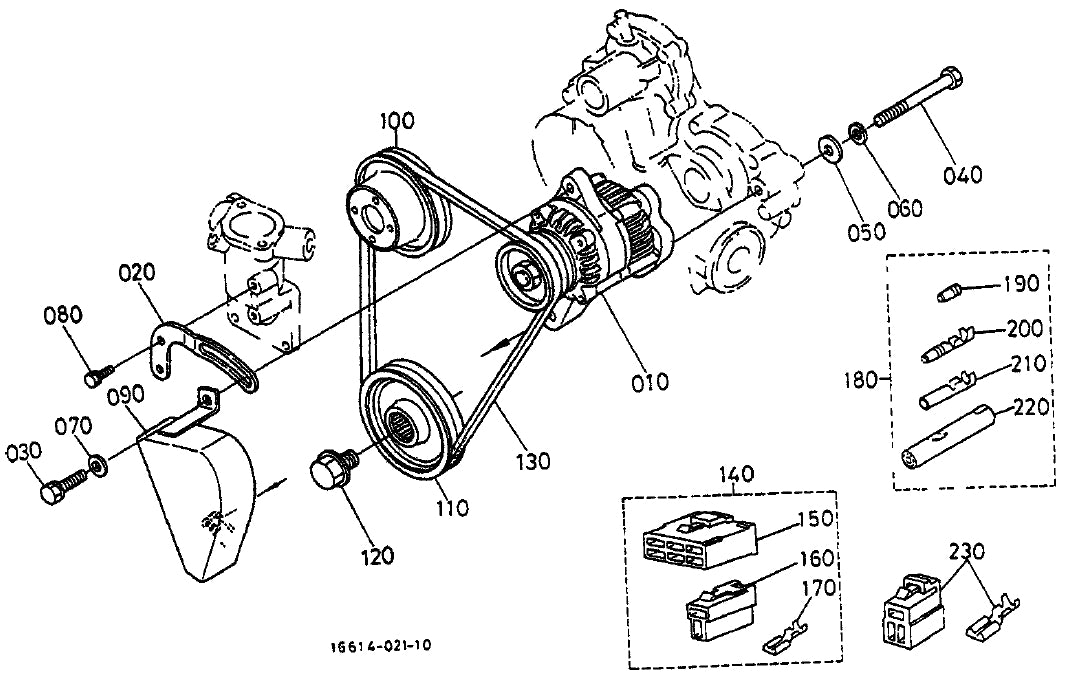 Alternator and Pulley Assembly Parts for KD1800-KD6 Light Towers by Multiquip