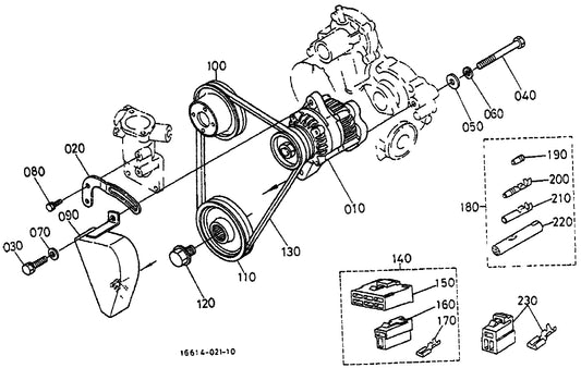 Alternator and Pulley Assembly Parts for KD1800-KD6 Light Towers by Multiquip