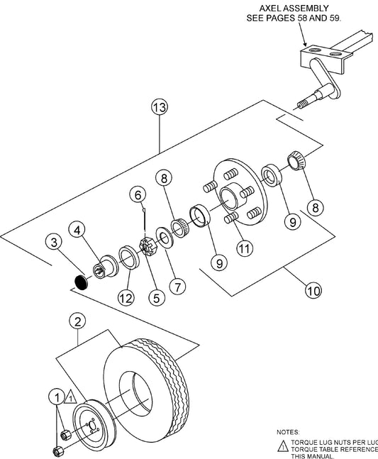 Axle Assembly Parts for MLT Light Towers by Multiquip