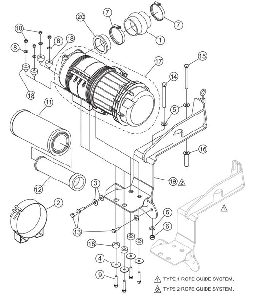 Lifting Bale & Air Cleaner Assembly Parts-PS403016, PS403020, PS403026, PS403030 DEUTZ F2L2011 DIESEL ENGINE