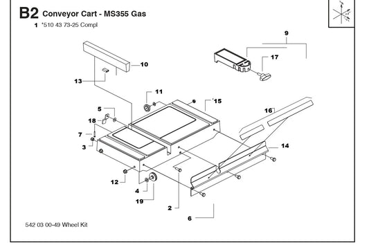 MS355 G Conveyor Cart, Gas Assembly Parts By Husqvarna