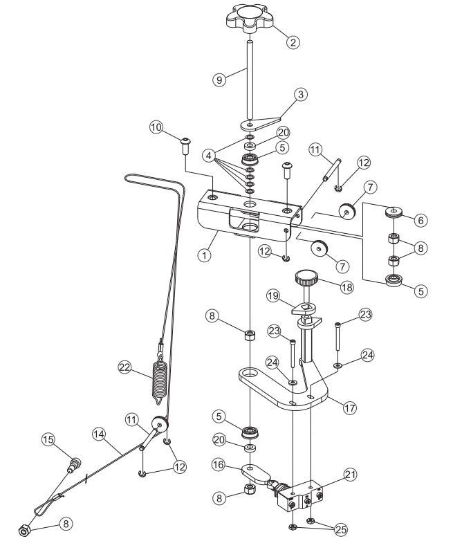 Depth Indicator/Stop Switch Assembly Parts-PS403016, PS403020, PS403026, PS403030 DEUTZ F2L2011 DIESEL ENGINE