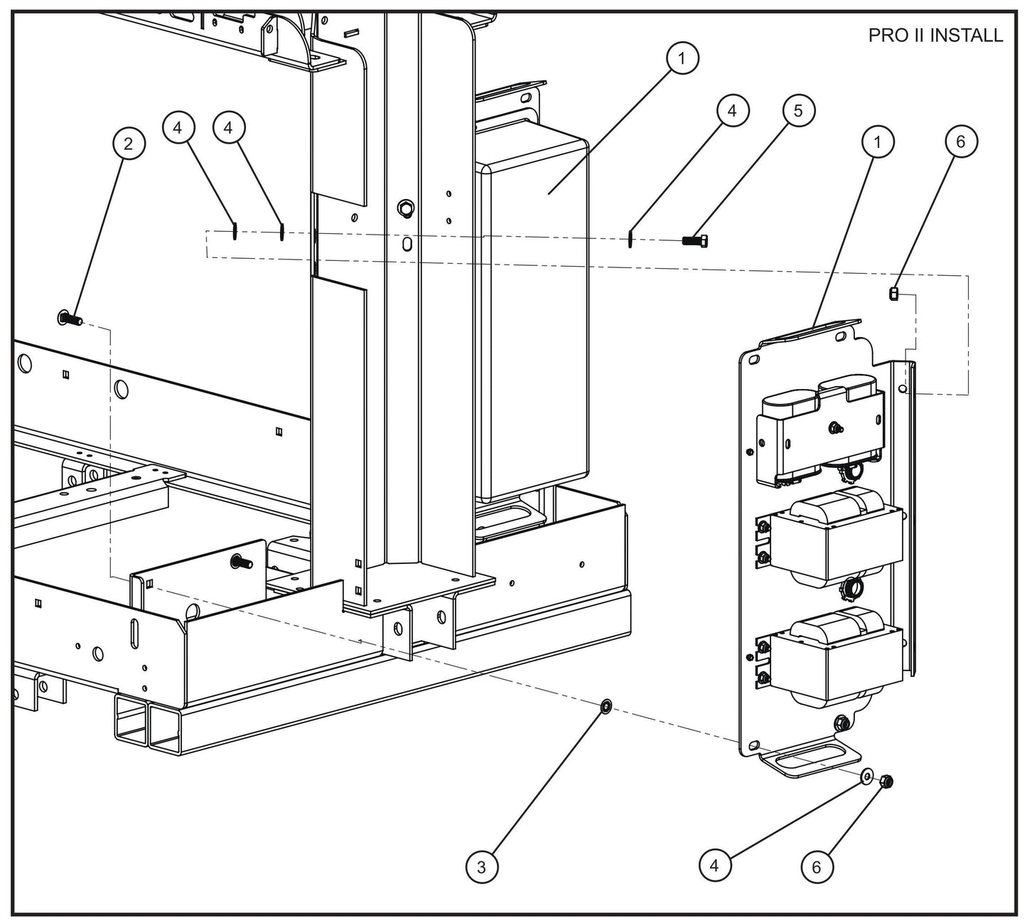 Night-Lite Pro II Ballast Box Install Group Assembly Parts for Maxi-Lite II and Night-Lite Pro II Units by Allmand