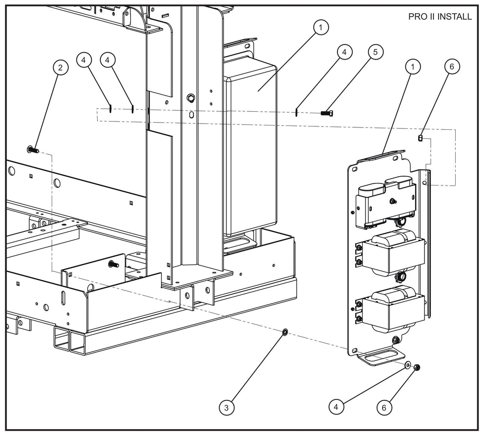 Night-Lite Pro II Ballast Box Install Group Assembly Parts for Maxi-Lite II and Night-Lite Pro II Units by Allmand