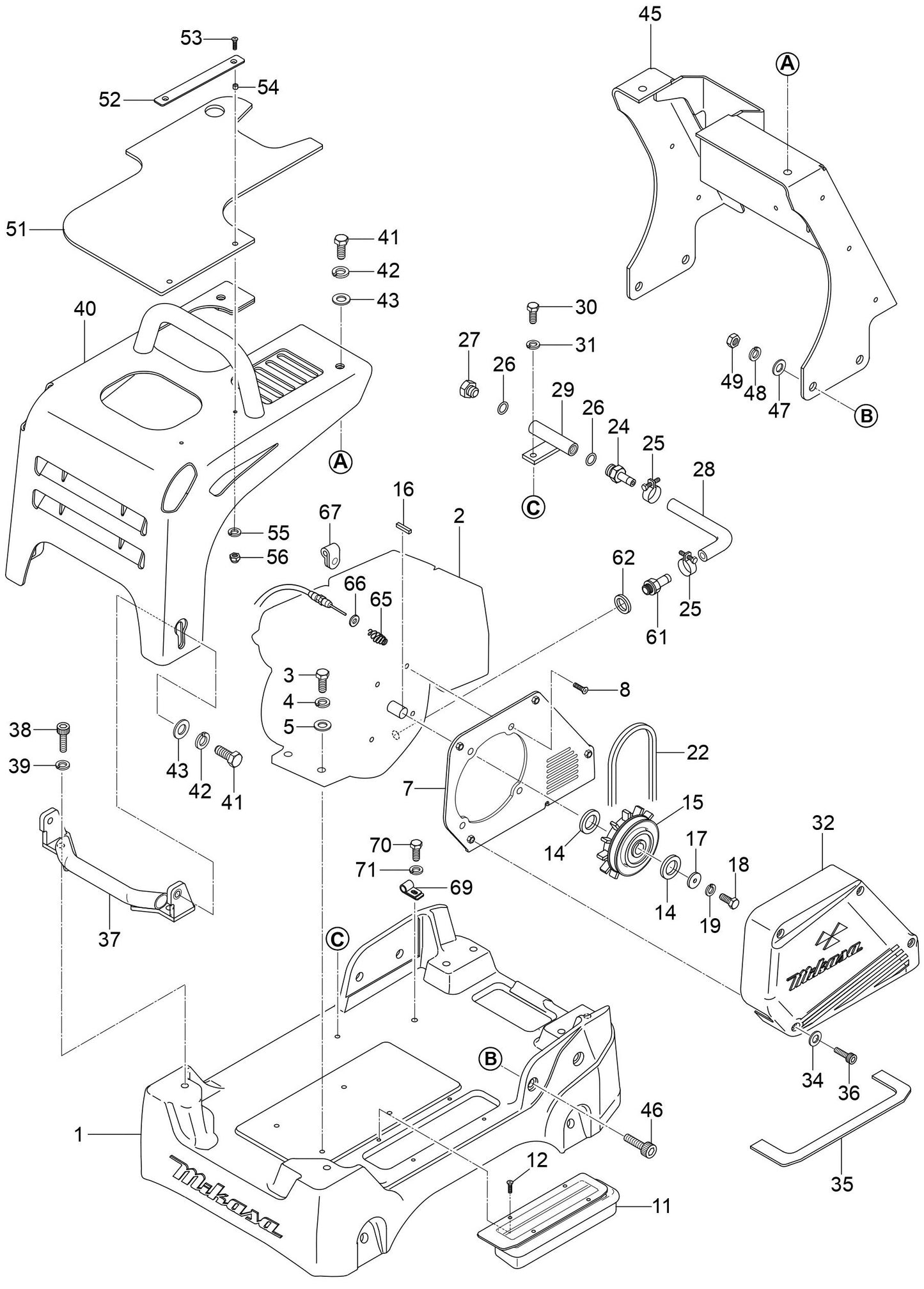 MVH208GH Base And Engine Assembly Parts