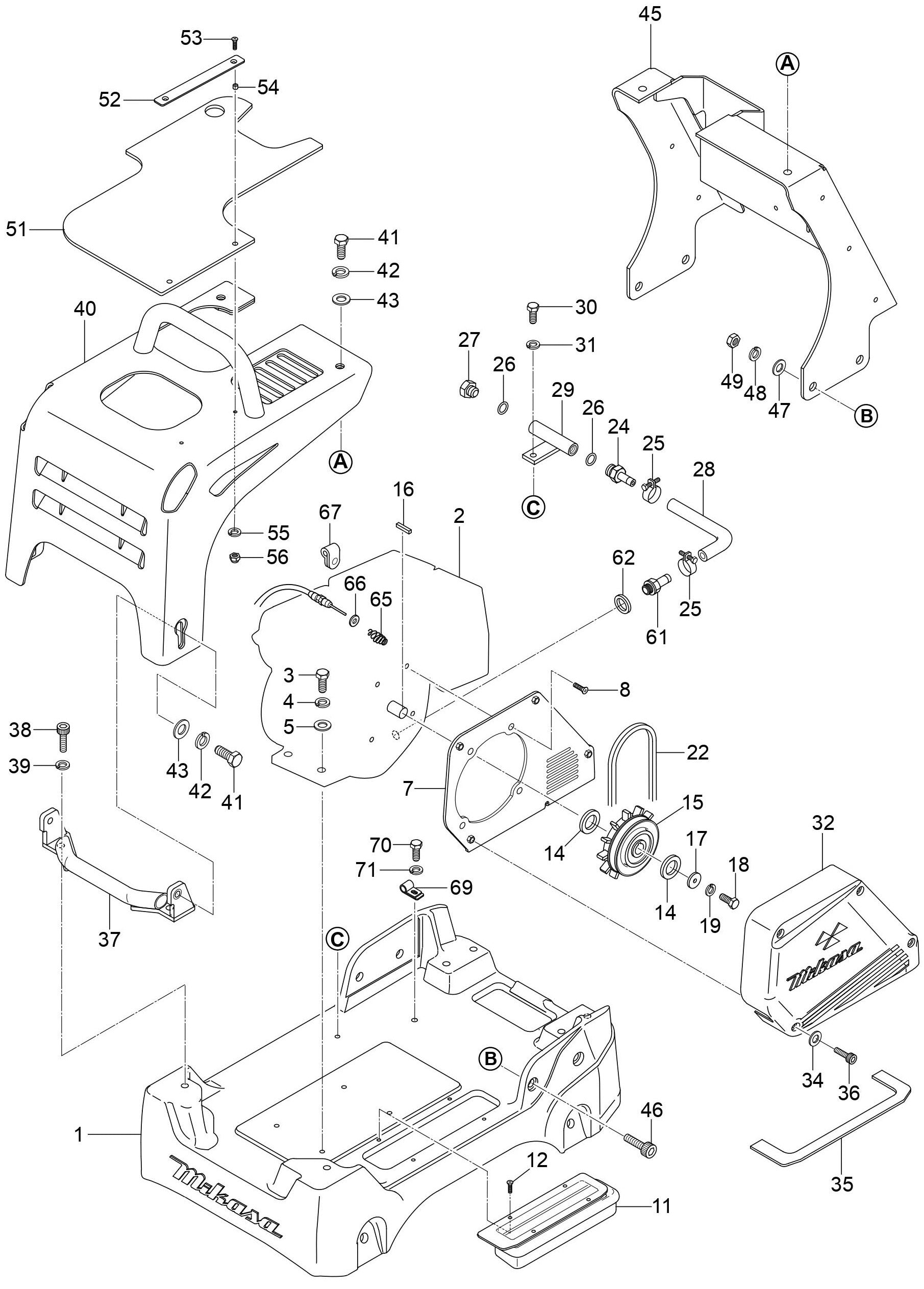 MVH208GH Base And Engine Assembly Parts