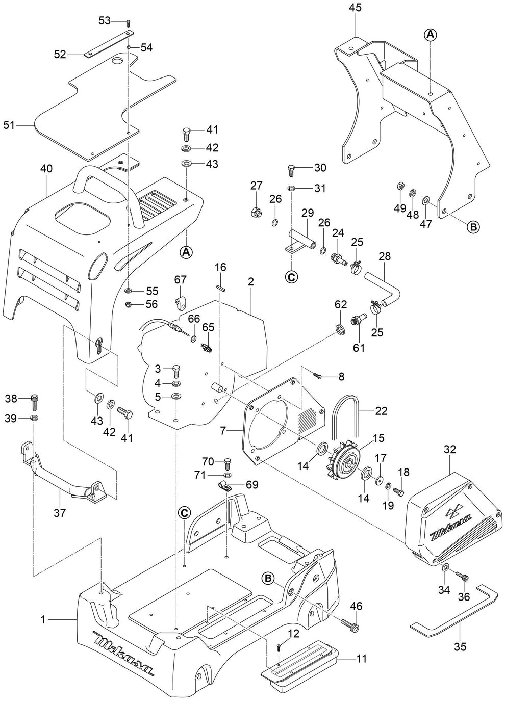 MVH208GH Base And Engine Assembly Parts