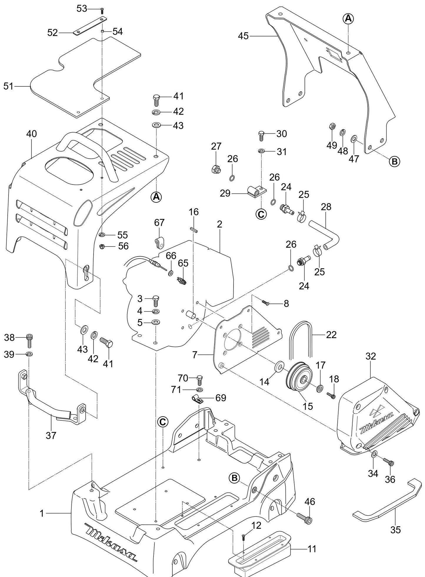 MVH128GH Base And Engine Assembly Parts