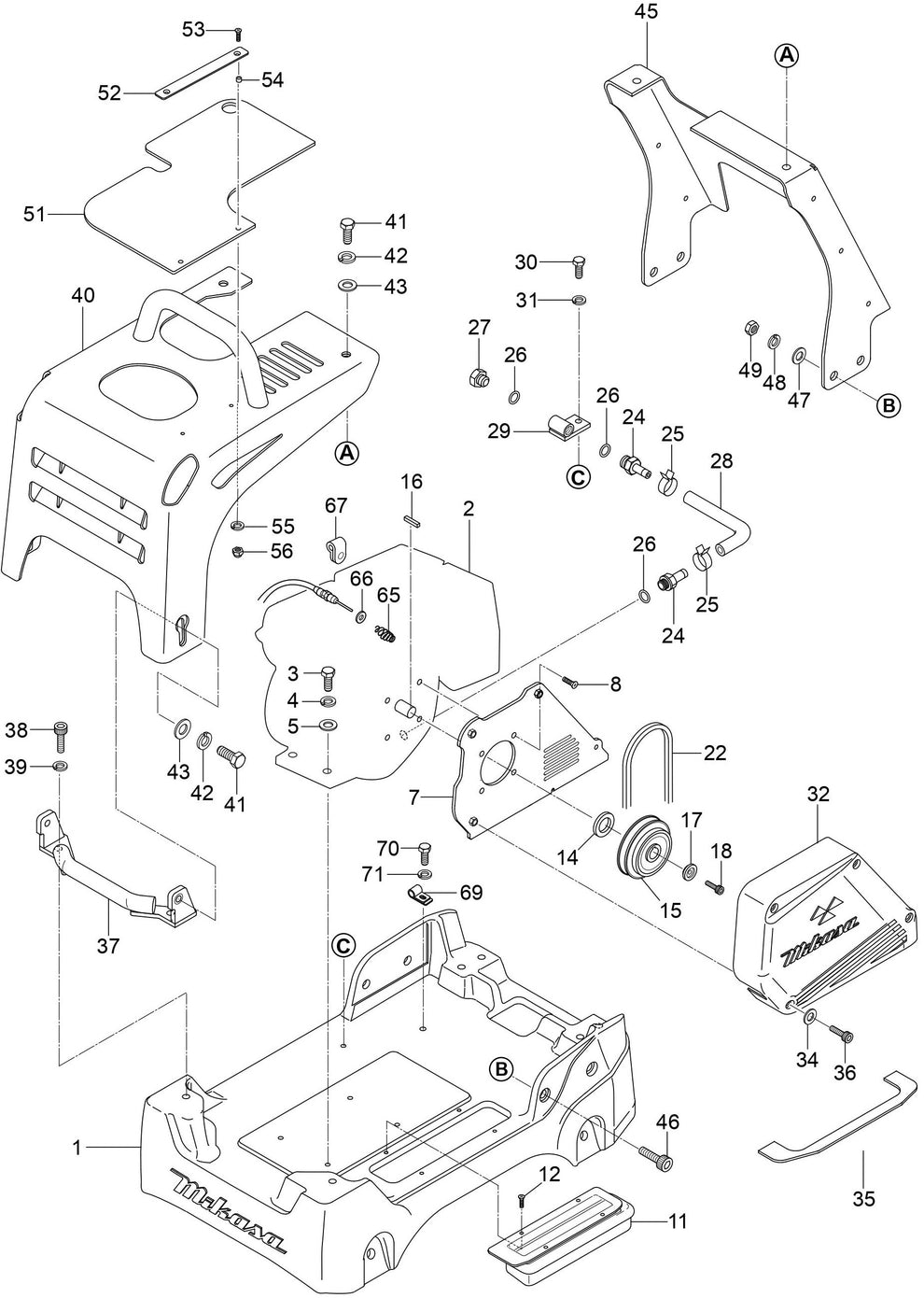 MVH158GH Base And Engine Assembly Parts