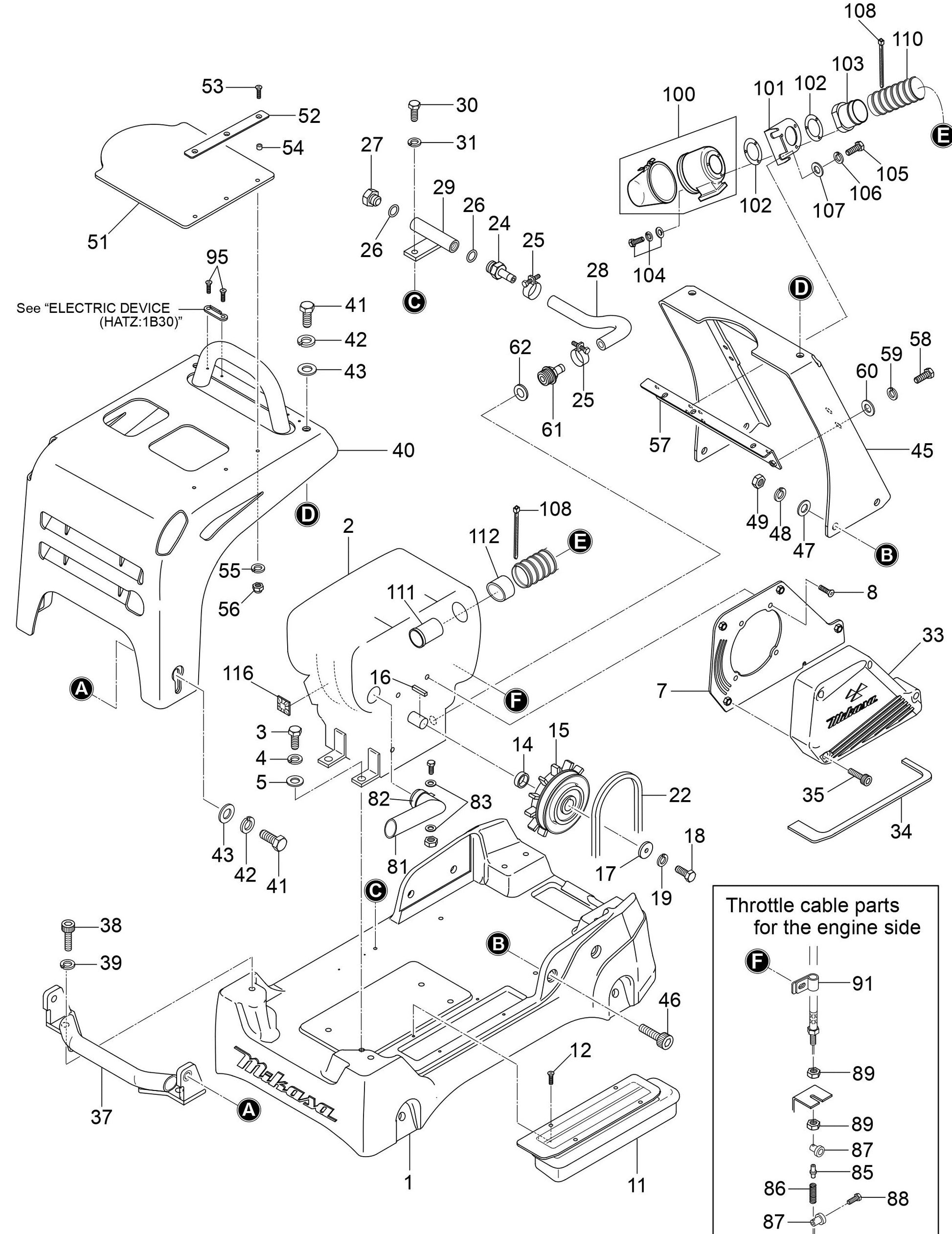 MVH308DZ Base And Engine Assembly Parts