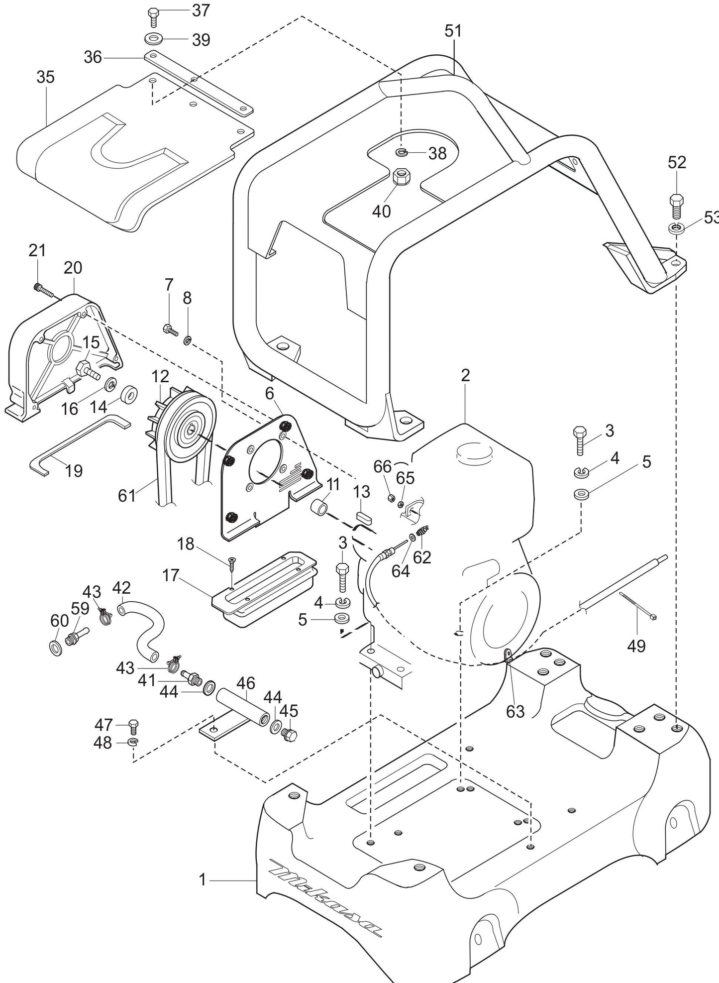 MVH206D Base And Engine Assembly Parts