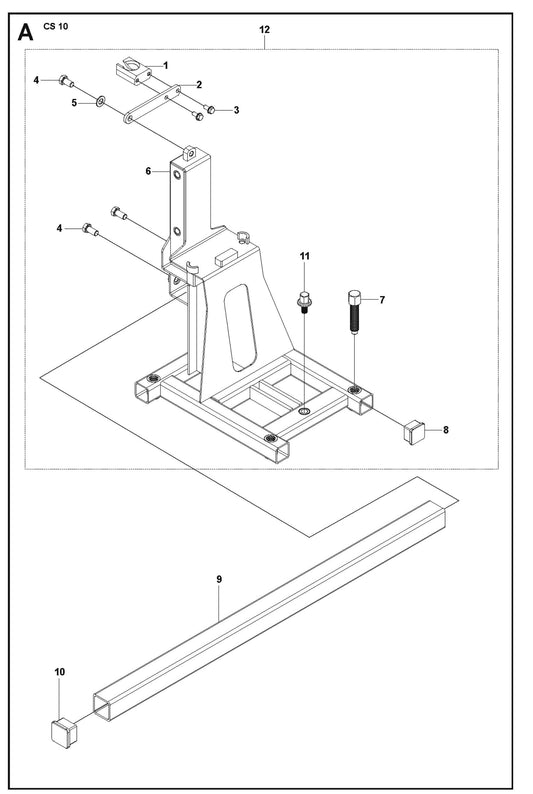 Base Assembly Parts For CS 10 Wire Saw By Husqvarna