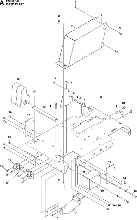 FS3500 Base plate Assembly Parts by Husqvarna