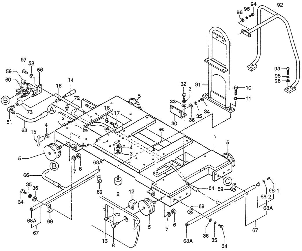 Base Assembly Parts For MRH800DS2 Vibratory Rollers By Multiquip