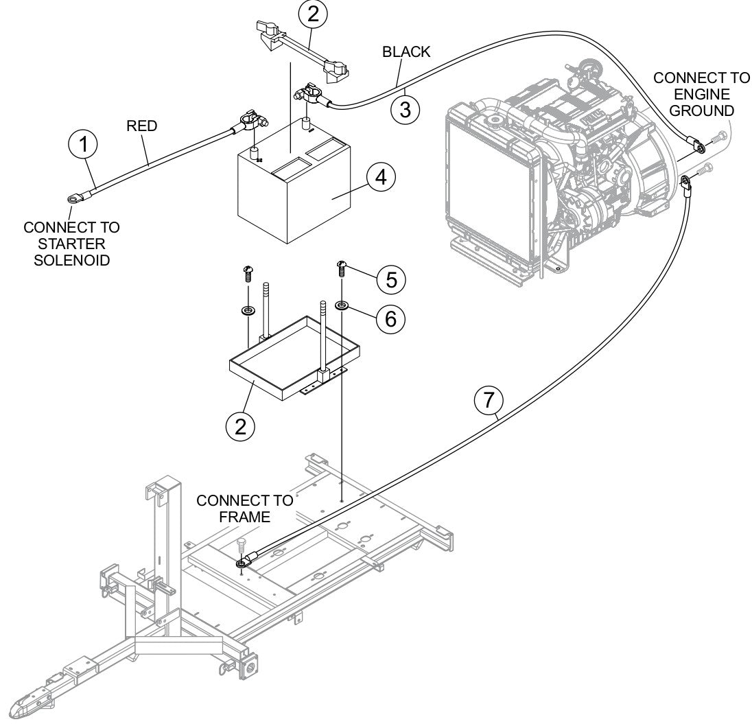 Battery Assembly Parts for LT12D50SA Light Tower By Multiquip