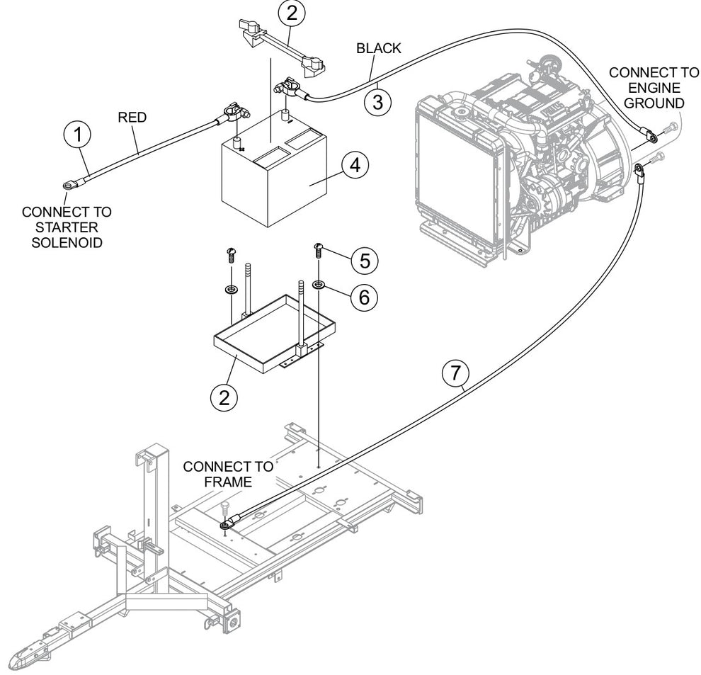 Battery Assembly Parts for LT12D50SA Light Tower By Multiquip