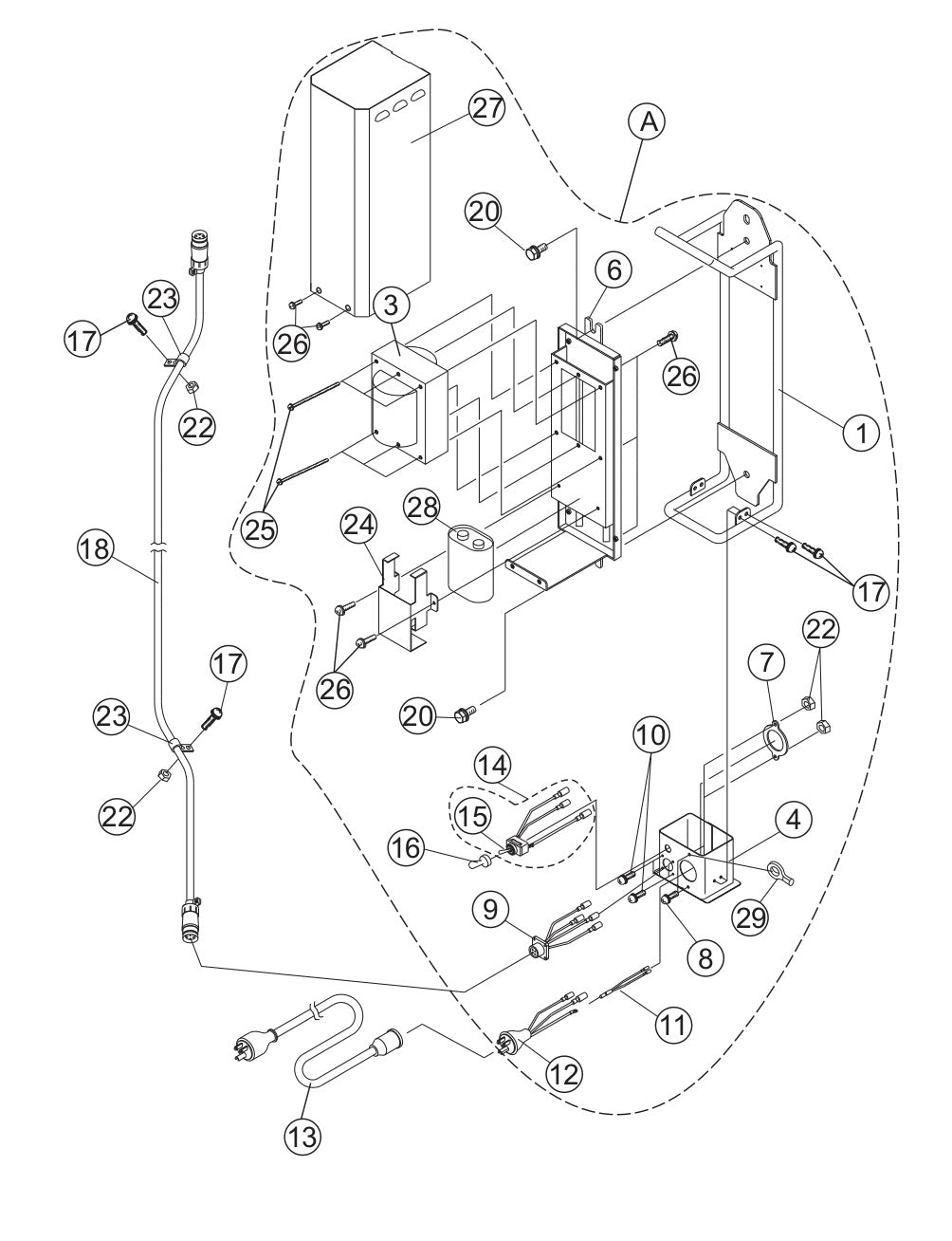 GB114BS/BP Ballast Assembly S/N G30001 Parts by Multiquip