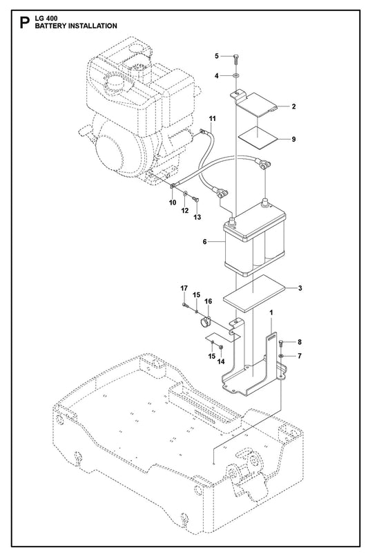 Battery Installation Parts For LG 400 Petrol By Husqvarna