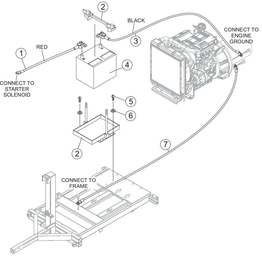 Battery Assembly Parts for LT12D50B Light Tower by Multiquip
