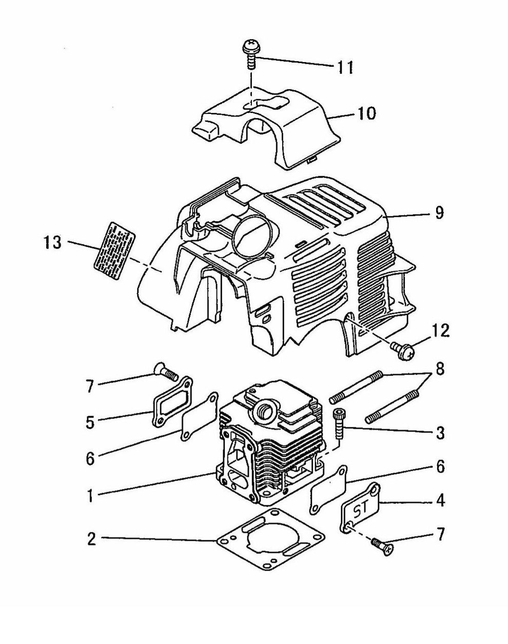 BCM2310 Cylinder, Top Cover Assembly Parts