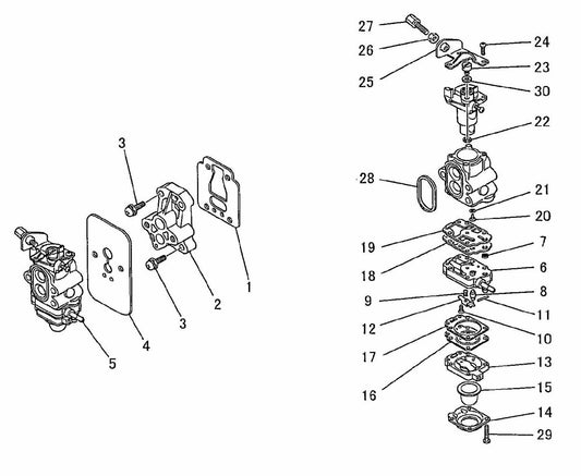 BCM2310 Carburetor Assembly Parts